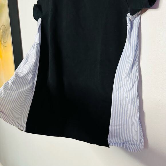 Red Valentino Black Short Sleeve Pinstripe Accent Side Crewneck Shirt Size Large - Picture 5 of 11